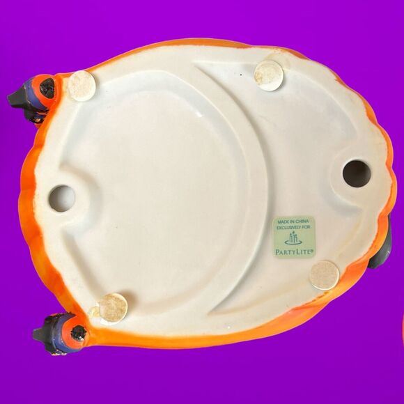 Retired PartyLite Halloween Witch Pumpkin Jar Pillar Candleholder P8212 w/ Box - Picture 6 of 8